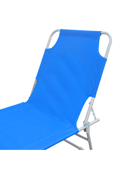 2pz Lettini Prendisole Pieghevole 2309 Acciaio Schienale Reclinabile 4 Posizioni