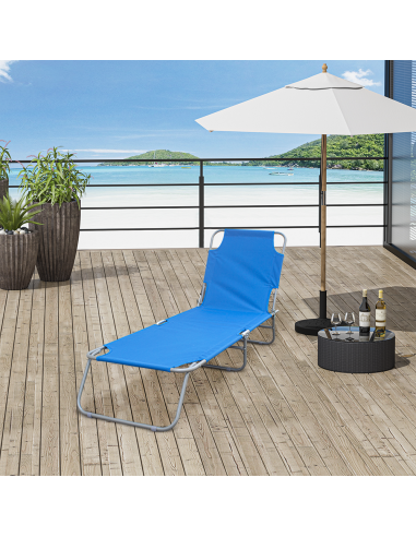 2pz Lettini Prendisole Pieghevole 2309 Acciaio...