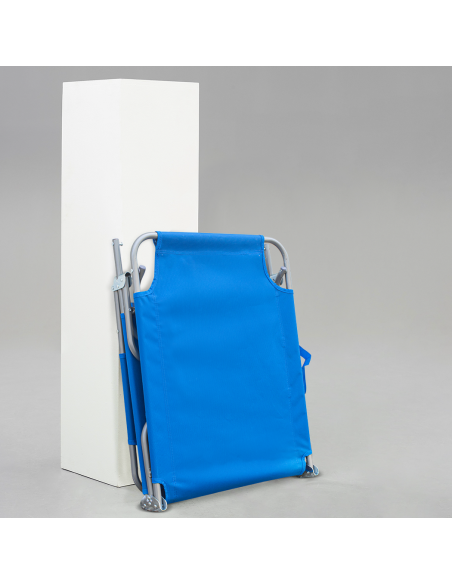 2pz Lettini Prendisole Pieghevole 2309 Acciaio Schienale Reclinabile 4 Posizioni