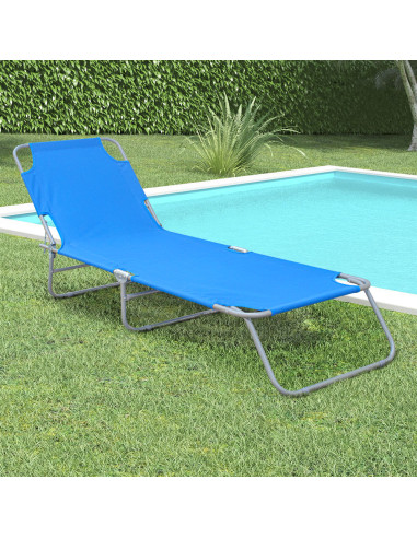 2pz Lettini Prendisole Pieghevole 2309 Acciaio...