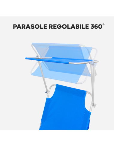 2pz Lettini Prendisole Pieghevole 2309P Acciaio...