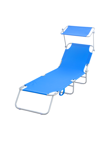 2pz Lettini Prendisole Pieghevole 2309P Acciaio...