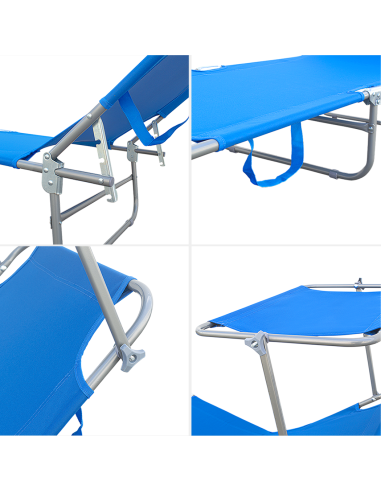 2pz Lettini Prendisole Pieghevole 2309P Acciaio...