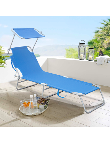 Lettino Prendisole Pieghevole 2309P Acciaio...