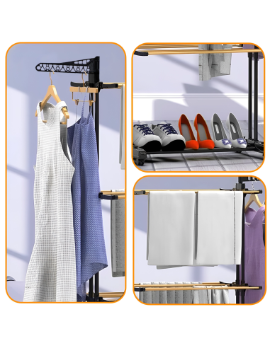 Stendibiancheria Verticale 3 Ripiani Pieghevoli...