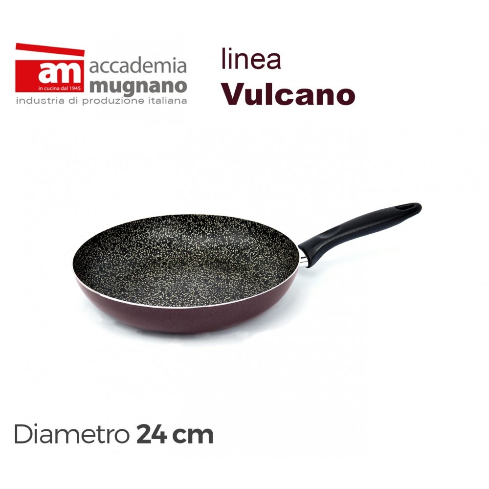 VUPDL24 Padella antiaderente Accademia Mugnano linea Vulcano 24cm effetto pietra