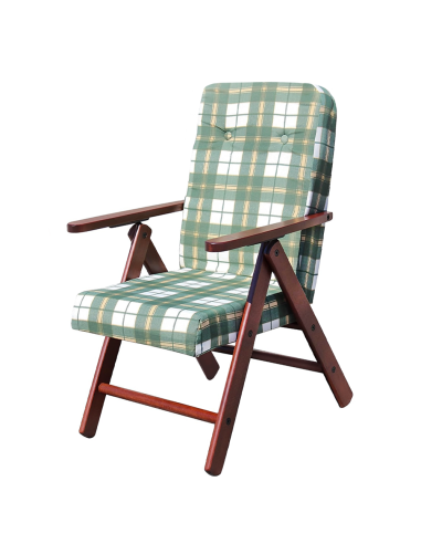 Poltrona MOLISANA Reclinabile ArtLegno MAS020 Fantasia Scozzese Struttura Legno Verde