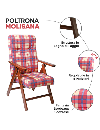 Poltrona MOLISANA Reclinabile ArtLegno MAS020...