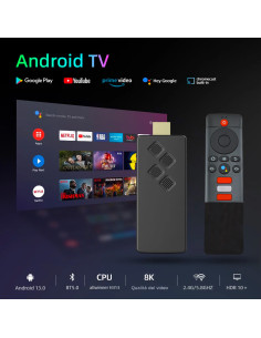 TV Box Stick Streaming 8K HD ANDROID Connessione Wi-Fi... 2