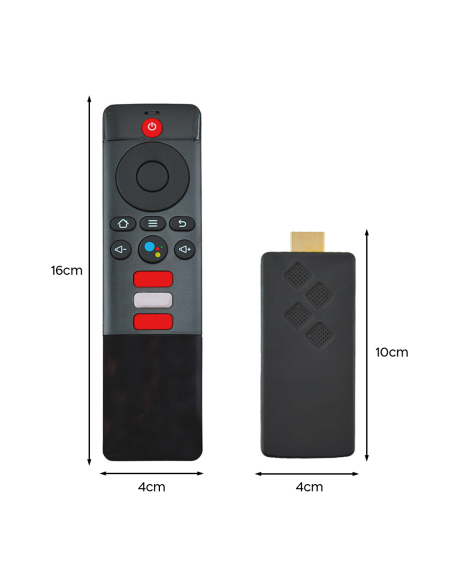 TV Box Stick Streaming 8K HD ANDROID Connessione Wi-Fi con Telecomando Vocale