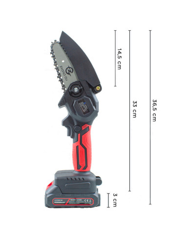 Mini Motosega Doppia Batteria 21V Cordless 6...