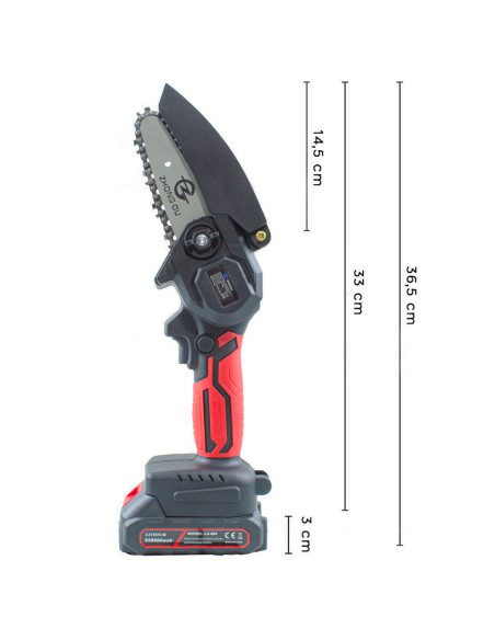 Mini Motosega Doppia Batteria 21V Cordless 6 Pollici Senza Fili Valigetta