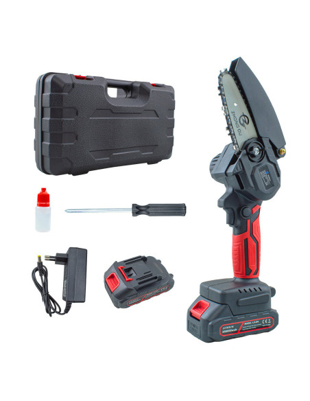 Mini Motosega Doppia Batteria 21V Cordless 6 Pollici Senza Fili Valigetta