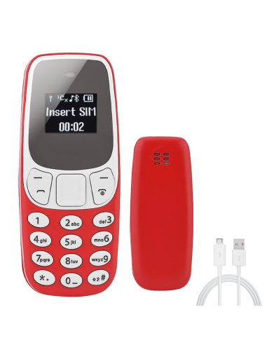 Image of Mini Telefono Cellullare Tascabile Dual SIM GSM Wireless Ingresso SD Card e MP3 Rosso