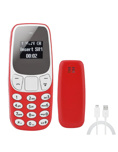 Mini Telefono Cellullare Tascabile Dual SIM GSM Wireless Ingresso SD Card e MP3 Rosso