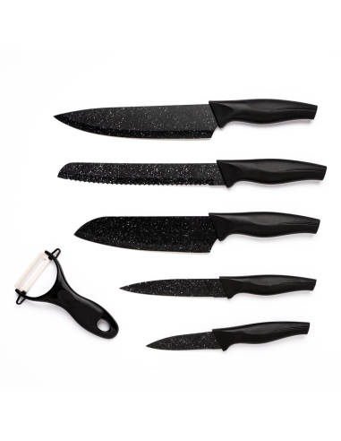 Set 5 Coltelli e Pelapatate da Cucina Professionali in Ceramica Lame in Granito