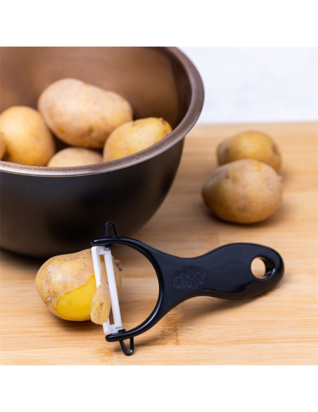 Set 5 Coltelli e Pelapatate da Cucina Professionali in Ceramica Lame in Granito