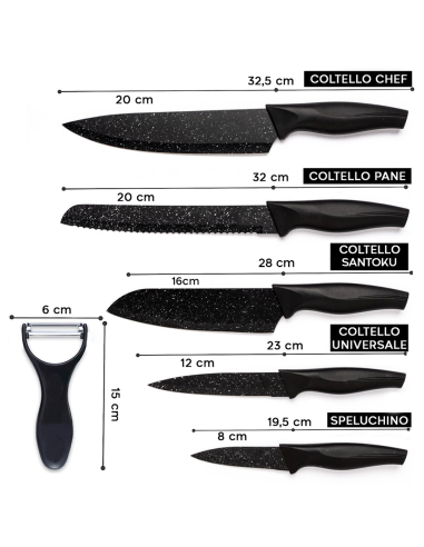 Set 5 Coltelli e Pelapatate da Cucina...