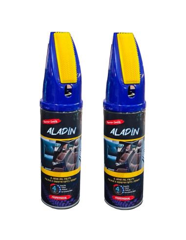 2pz Smacchiatore ALADIN per Sediolini Auto 400ml Ideale Tessuti Moquette e Pelle