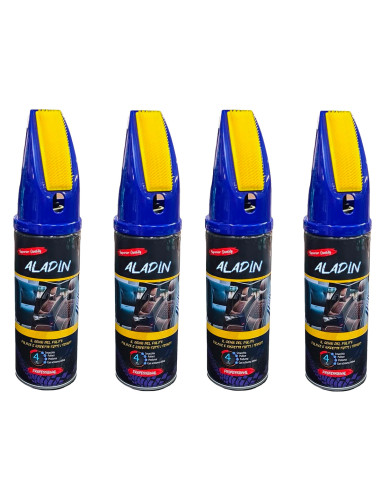 4pz Smacchiatore ALADIN per Sediolini Auto 400ml Ideale Tessuti Moquette e Pelle