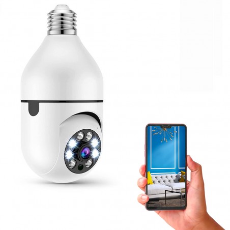 2 pz Telecamera Wi-Fi camera Nascosta Lampada Esterno Interno Lampadina Zoom Cam