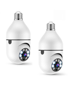 2 pz Telecamera Wi-Fi camera Nascosta Lampada Esterno Interno Lampadina Zoom Cam