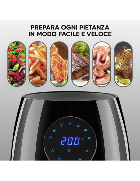Friggitrice ad Aria 3.5lt Cestello Rimovibile 1500W con Display Touch e Timer