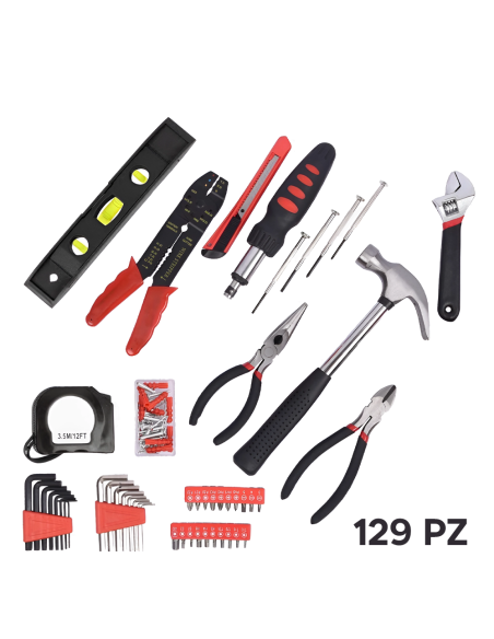 Kit Valigetta 129pz Set Fai da Te e Professionale Accessori Misti con Valigetta