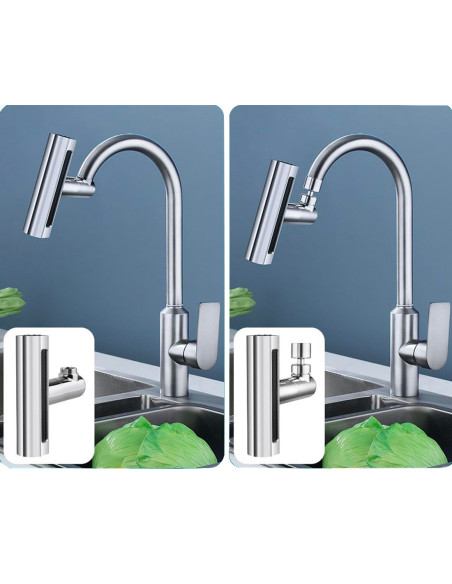 Aeratore Rubinetto Cucina Rotazione 360° Prolunga Lavandino Bagno Multifunzione
