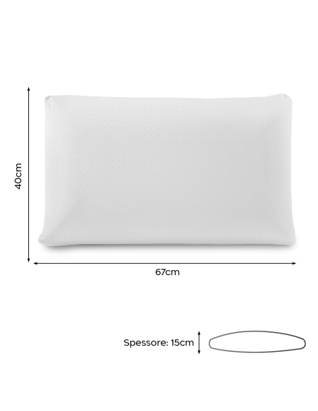 Guanciale Memory Foam per Letto Cuscino Spessore 15cm Ortopedico per Cervicale