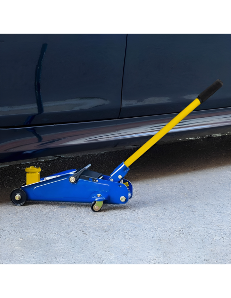 Cric Sollevatore Auto 2 Tonnellate Martinetto Idraulico a Carrello con 4 Ruote