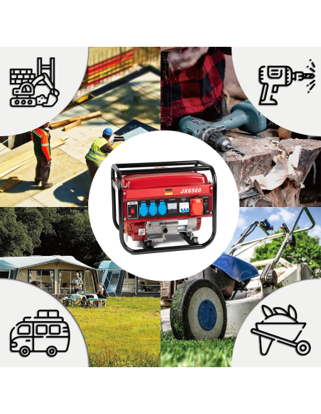 Generatore Corrente Motore Benzina 4 Tempi Gruppo Elettrogeno 5,5CV 196cc 2000W