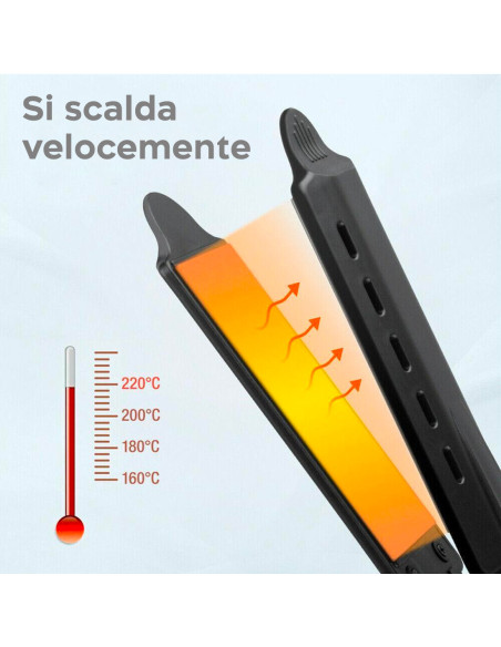 Piastra Capelli Lisciante Ceramica Temperatura Regolabile 220° Fori Ventilazione