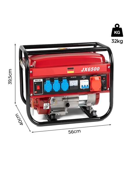 Generatore Corrente Motore Benzina 4 Tempi Gruppo Elettrogeno 5,5CV 196cc 2000W