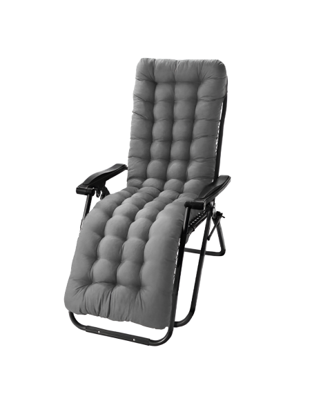 Sedia Sdraio Pieghevole con Cuscino Gravità Zero Poltrona Schienale Reclinabile