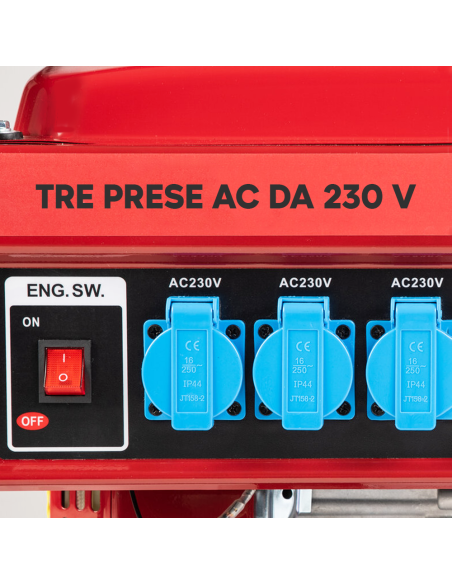 Generatore Corrente Motore Benzina 4 Tempi Gruppo Elettrogeno 5,5CV 196cc 2000W