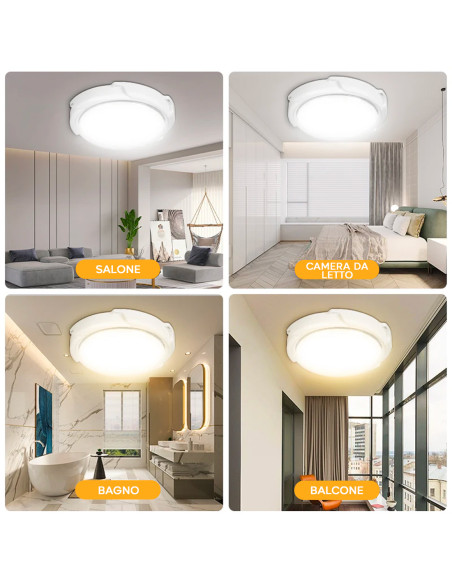 Lampada Plafoniera LED 200W 8000mAh IP54 con Pannello Solare 6V e Telecomando