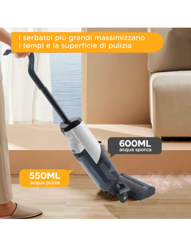 Aspirapolvere Lavapavimenti Cordless Scopa...