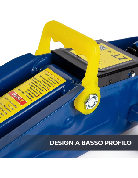 Cric Sollevatore Auto 2 Tonnellate Martinetto Idraulico a Carrello con 4 Ruote