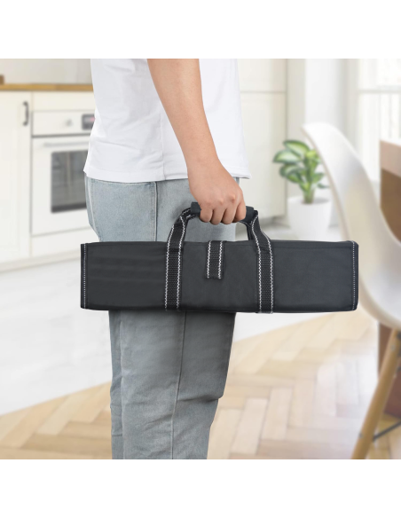 Set 9 Coltelli da Cucina con Custodia Professionali in Acciaio Inox Multiuso