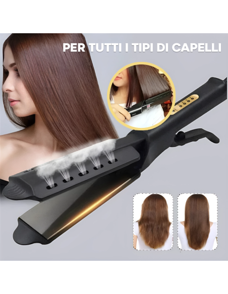 Piastra Capelli Lisciante Ceramica Temperatura Regolabile 220° Fori Ventilazione
