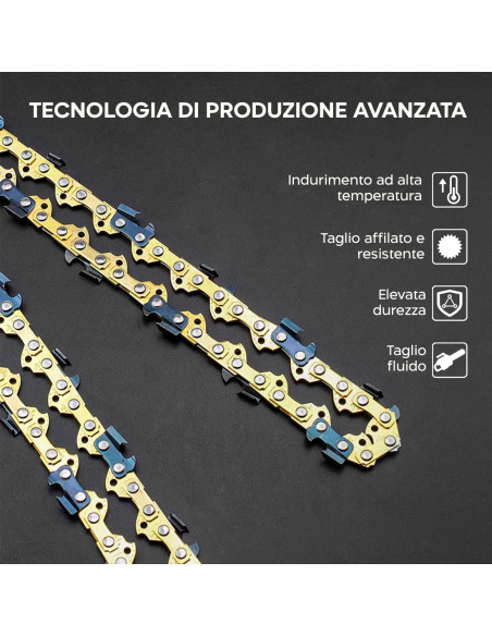 Catena da 12 Pollici Ricambio Motosega Elettrica a Batteria in Acciaio