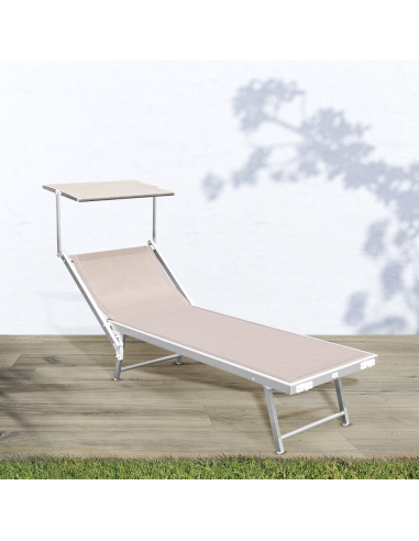 2pz Lettino Prendisole Mare LUXURIOUS Parasole...