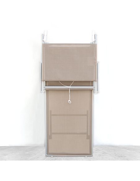 2pz Lettino Prendisole Mare LUXURIOUS Parasole Alluminio Reclinabile 180X60X40