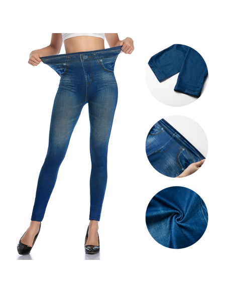Leggings Donna Effetto Jeans Elasticizzato GIADA Modellante Jeggings Slim Fit