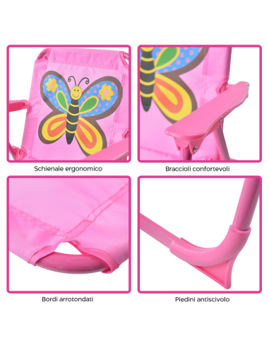 Set Giardino Bambina 4pz Tavolo e Sedie con...