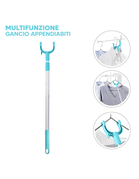 Spolverino Telescopico Estensibile Panno in Microfibra per Polvere e Pavimenti