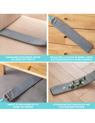 Spolverino Telescopico Estensibile Panno in...