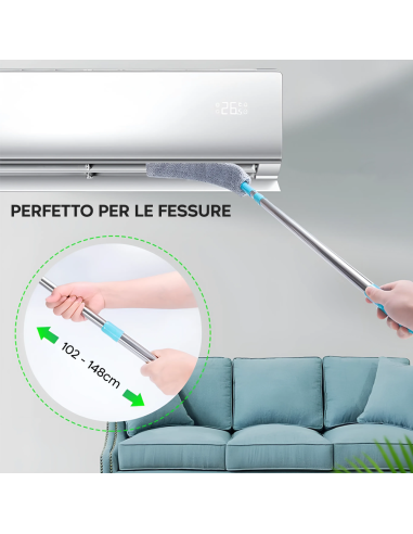 Spolverino Telescopico Estensibile Panno in...
