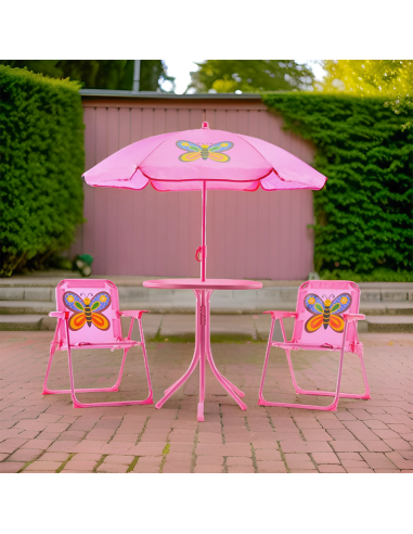 Set Giardino Bambina 4pz Tavolo e Sedie con...